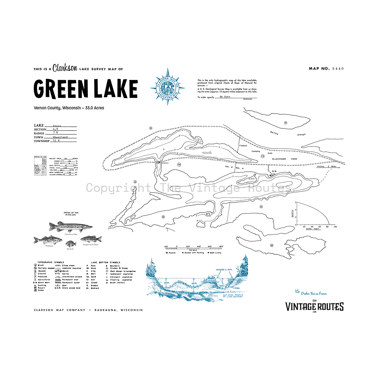 Green Lake, Vernon Vilas County, WI
