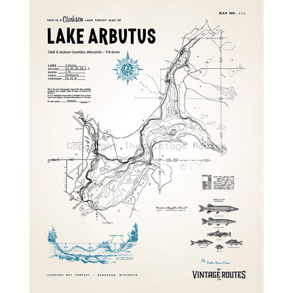 Lake Arbutus, Clark & Jackson Counties, WI