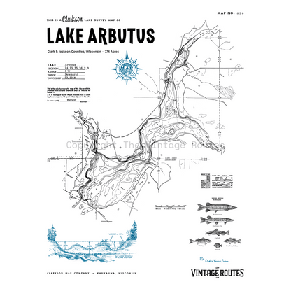 Lake Arbutus, Clark & Jackson Counties, WI