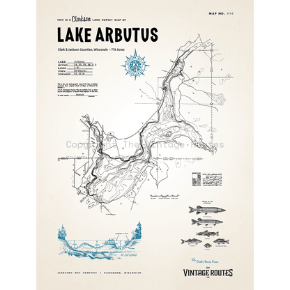 Lake Arbutus, Clark & Jackson Counties, WI