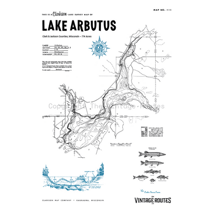 Lake Arbutus, Clark & Jackson Counties, WI