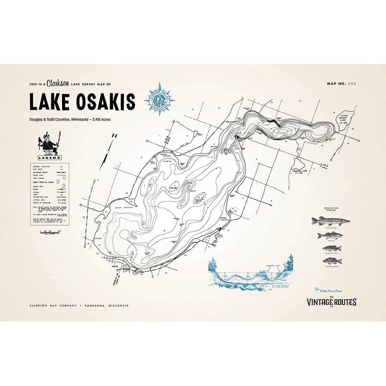 Lake Osakis, Douglas & Todd Counties, MN